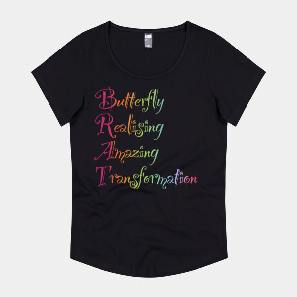 Butterfly Front Print - Thread Project Womens Jazz Scoop Neck Tee Thumbnail